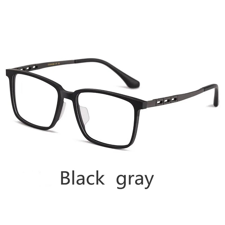 Kocolior Unisex Full Rim Square Tr 90 Titanium Alloy Eyeglasses F001 Full Rim Kocolior Black Gray China