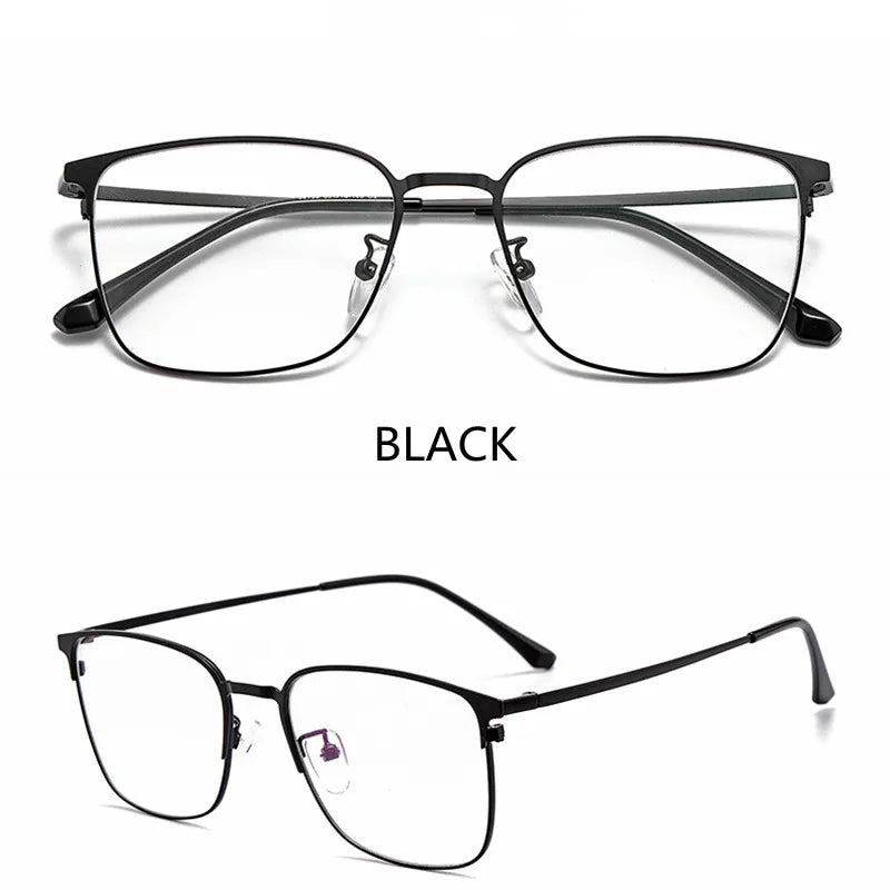 Kocolior Unisex Full Rim Rectangle Alloy Eyeglasses 39139 Full Rim Kocolior Black China