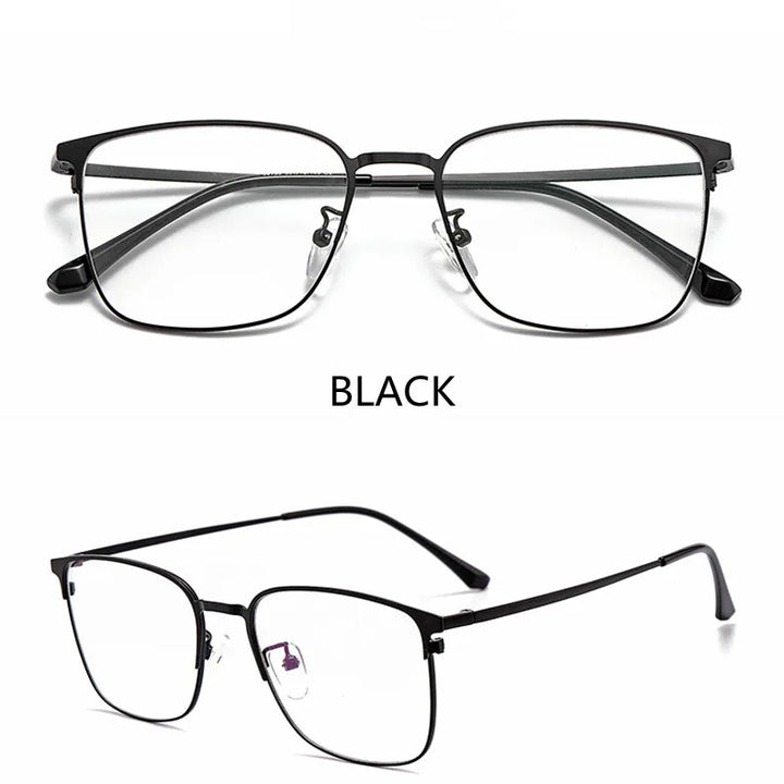 Kocolior Unisex Full Rim Rectangle Alloy Eyeglasses 39139 Full Rim Kocolior Black China