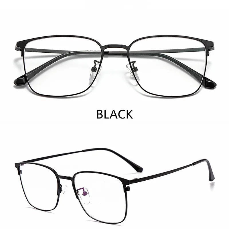 Kocolior Unisex Full Rim Rectangle Alloy Eyeglasses 39139 Full Rim Kocolior Black China 