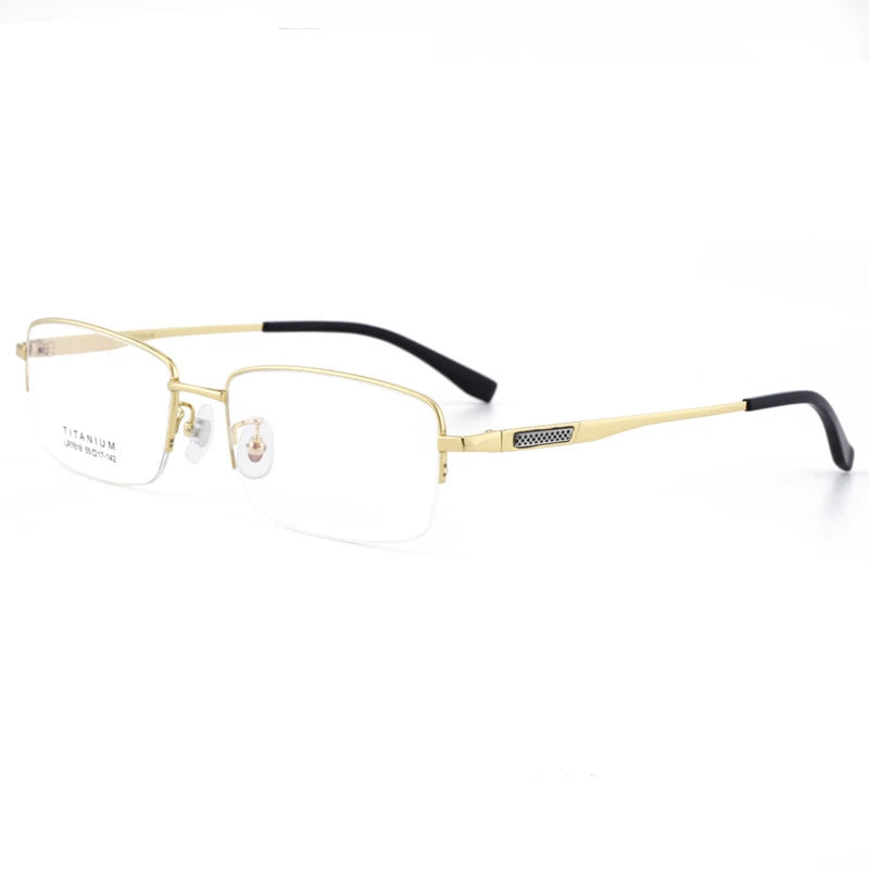 Bclear Men's Semi Rim Square Titanium Eyeglasses 47818 Semi Rim Bclear