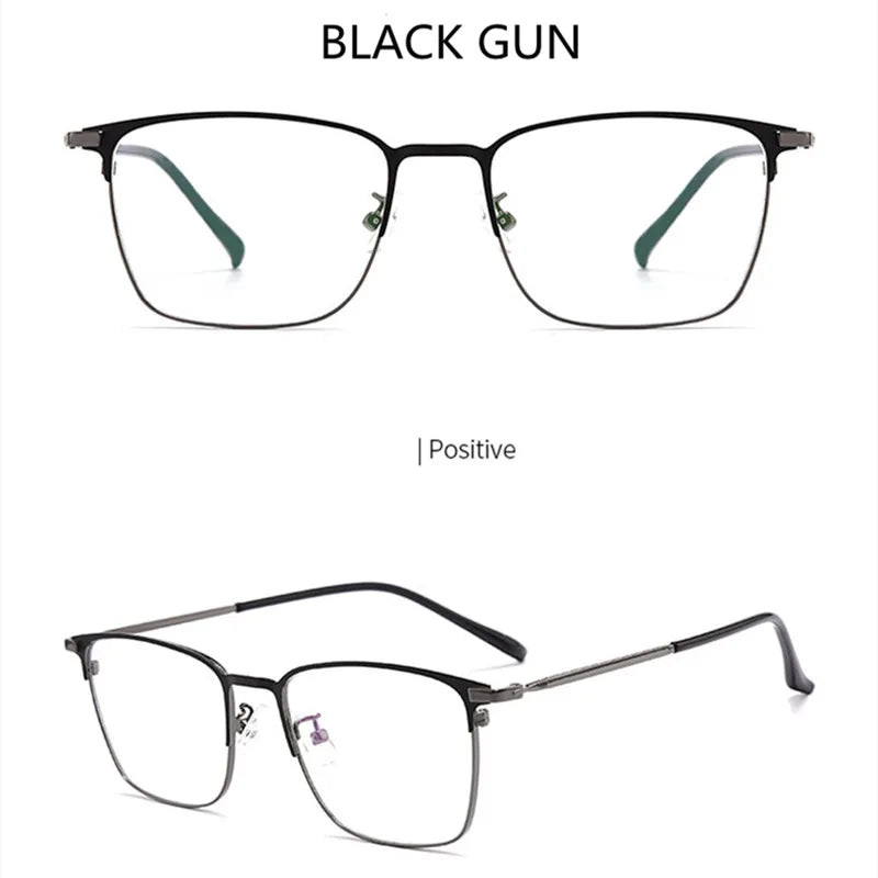 Kocolior Unisex Full Rim Square Alloy Eyeglasses 39147 Full Rim Kocolior Black Gun China