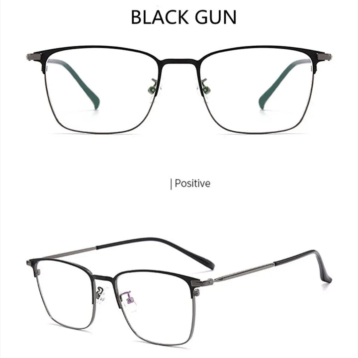 Kocolior Unisex Full Rim Square Alloy Eyeglasses 39147 Full Rim Kocolior Black Gun China
