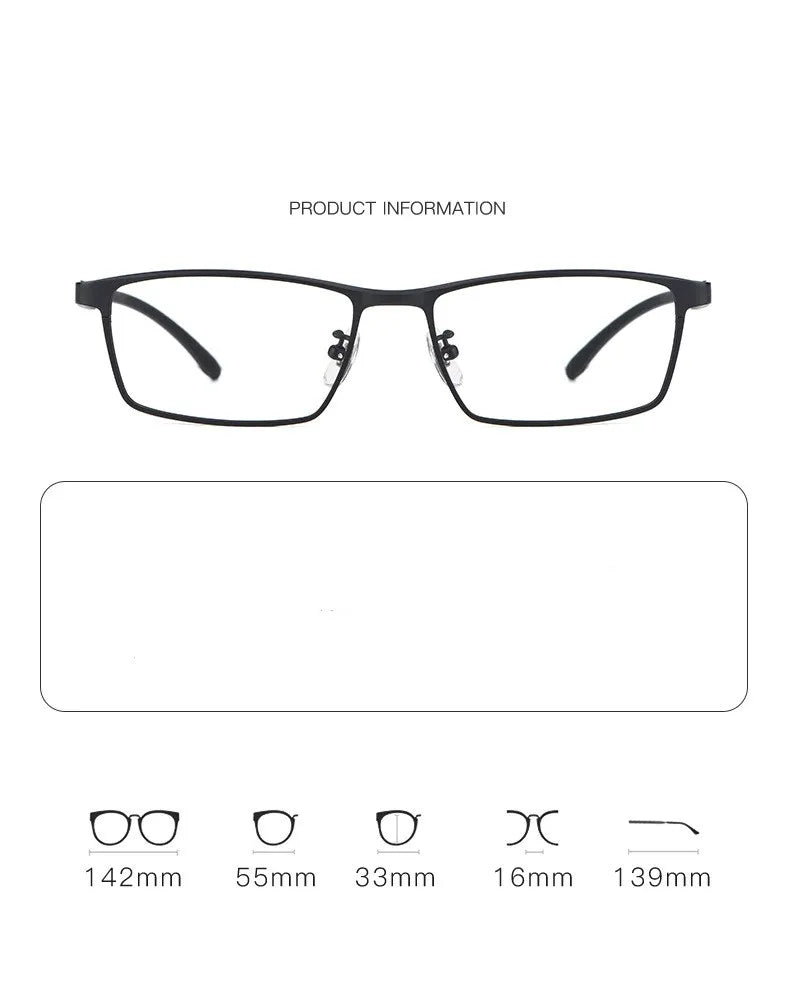 Kocolior Men's Full Rim Square Titanium Eyeglasses T0111 Full Rim Kocolior