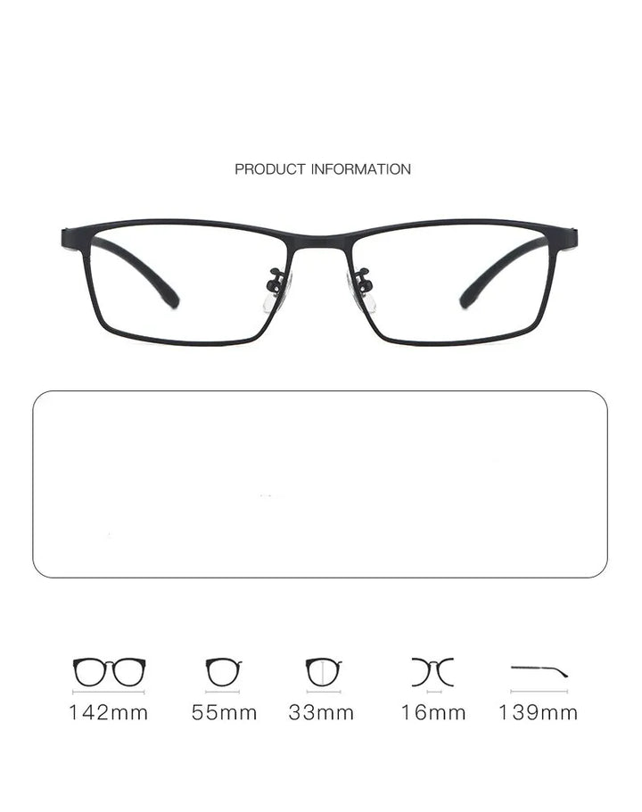 Kocolior Men's Full Rim Square Titanium Eyeglasses T0111 Full Rim Kocolior