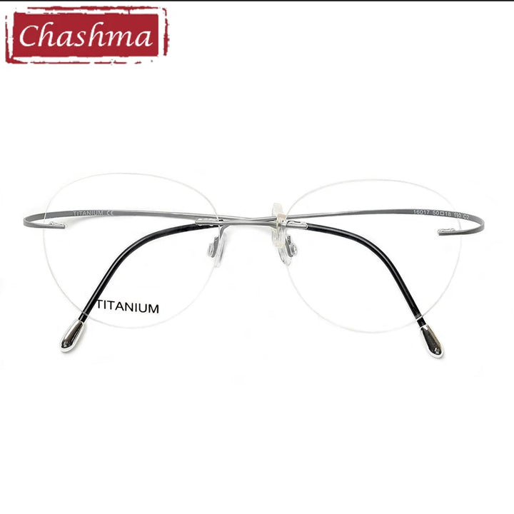 Chashma Women's Rimless Flat Top Round Titanium Eyeglasses 16017 Rimless Chashma