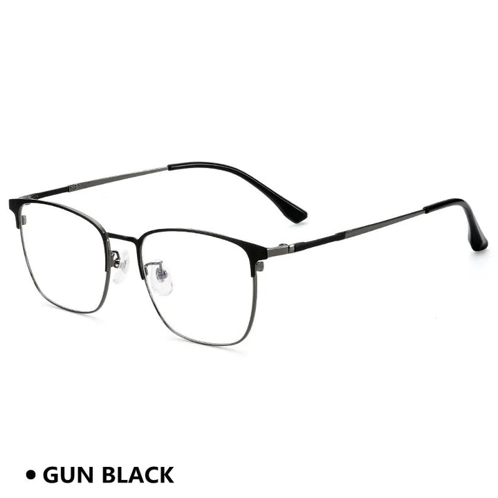 Kocolior Unisex Full Rim Square Acetate Alloy Hyperopic Reading Glasses 91872 Reading Glasses Kocolior Gray 0