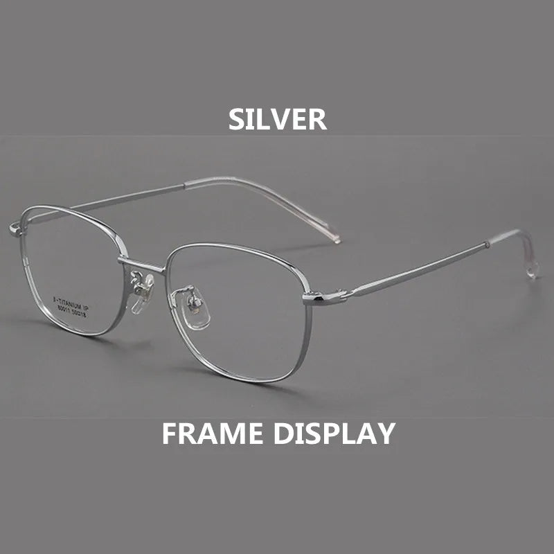 Kocolior Unisex Full Rim Irregular Square Alloy Hyperopic Reading Glasses 80011 Reading Glasses Kocolior Silver 0 