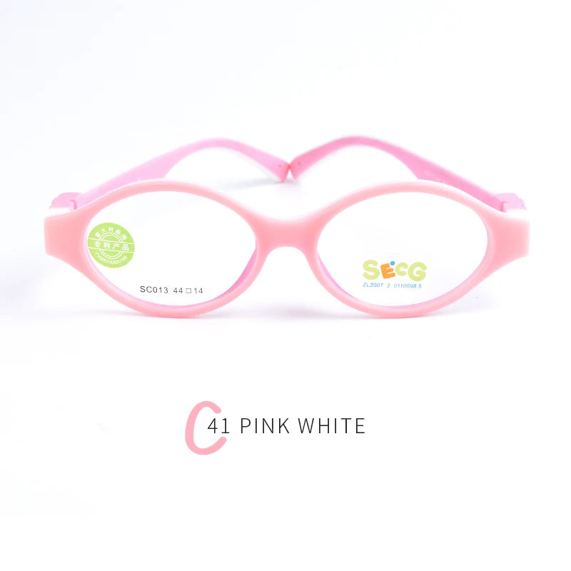 Secg Unisex Children's Full Rim Round Tr 90 Silicone Eyeglasses 19013 Full Rim Secg C41