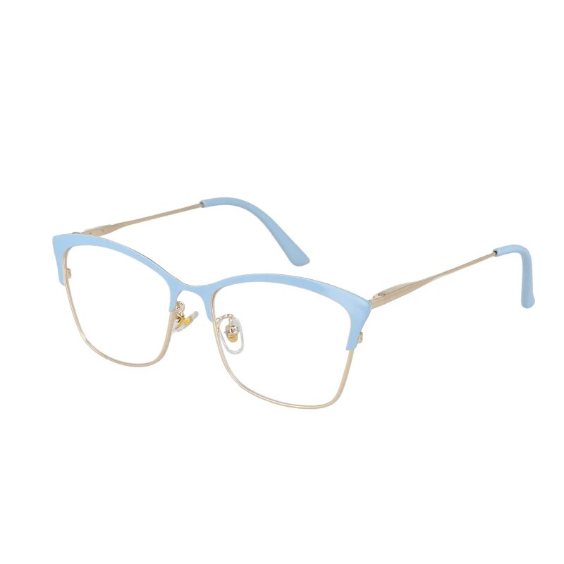 CCspace Women's Full Rim Square Cat Eye Tr 90 Alloy Frame Eyeglasses 51097 Full Rim CCspace Blue China