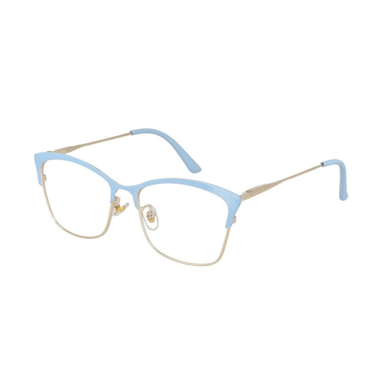 CCspace Women's Full Rim Square Cat Eye Tr 90 Alloy Frame Eyeglasses 51097 Full Rim CCspace Blue China