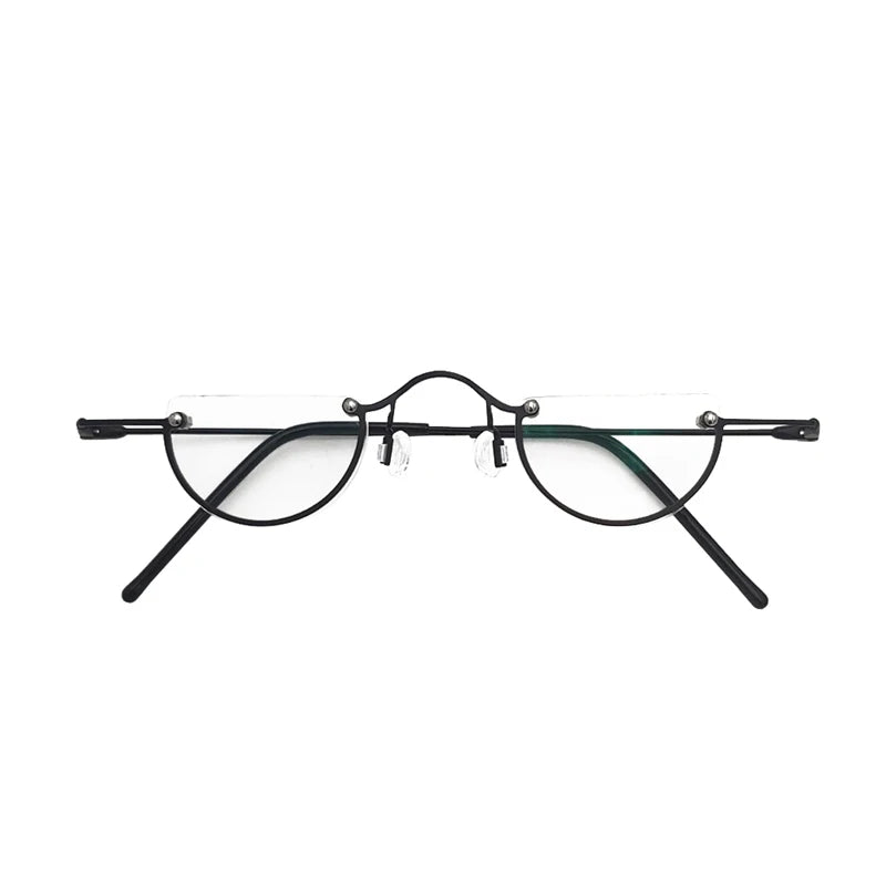 Yujo Unisex Semi Rim Round Alloy Reading Glasses 71193 Reading Glasses Yujo