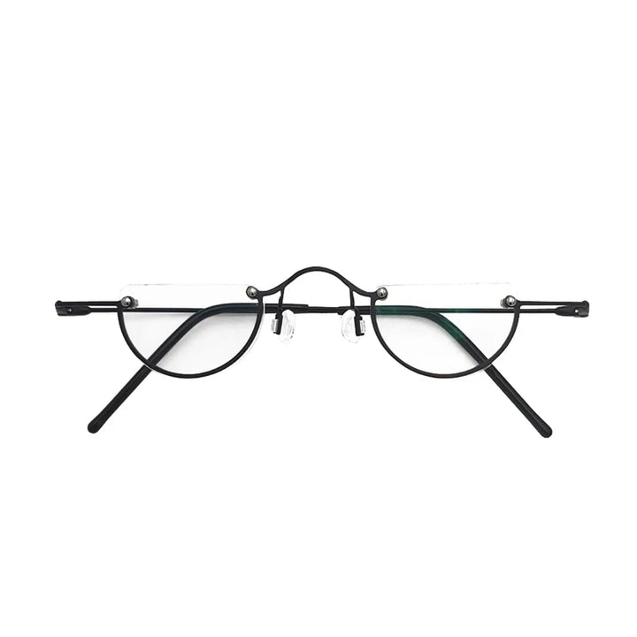 Yujo Unisex Semi Rim Round Alloy Reading Glasses 71193 Reading Glasses Yujo