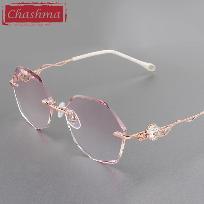 Chashma Women's  Rimless Oval Square Titanium Eyeglasses 88050