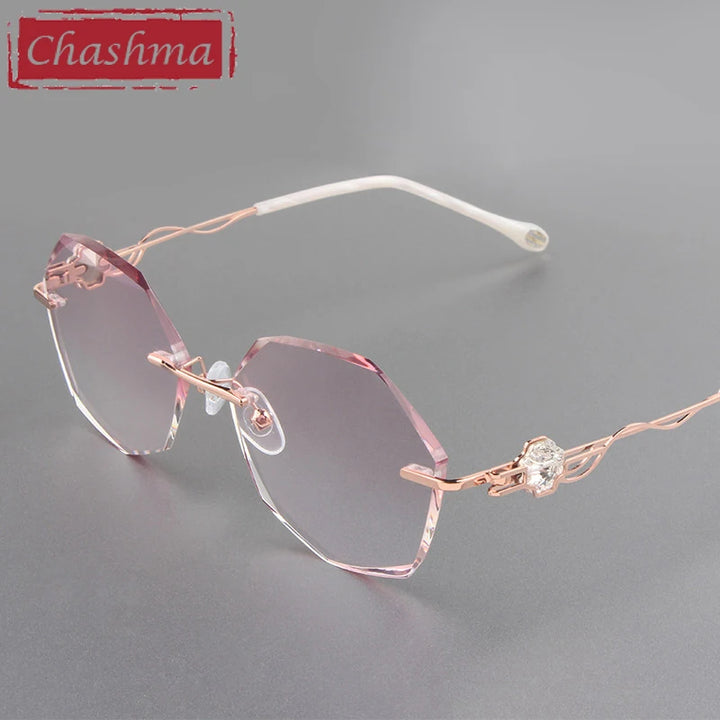 Chashma Women's  Rimless Oval Square Titanium Eyeglasses 88050