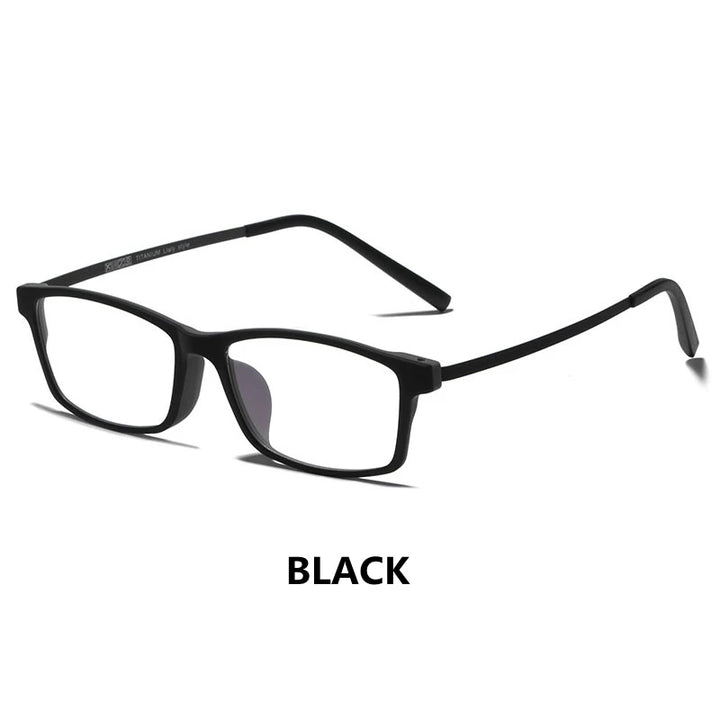 Kocolior Unisex Full Rim Square Titanium Eyeglasses 2097 Full Rim Kocolior Black China 