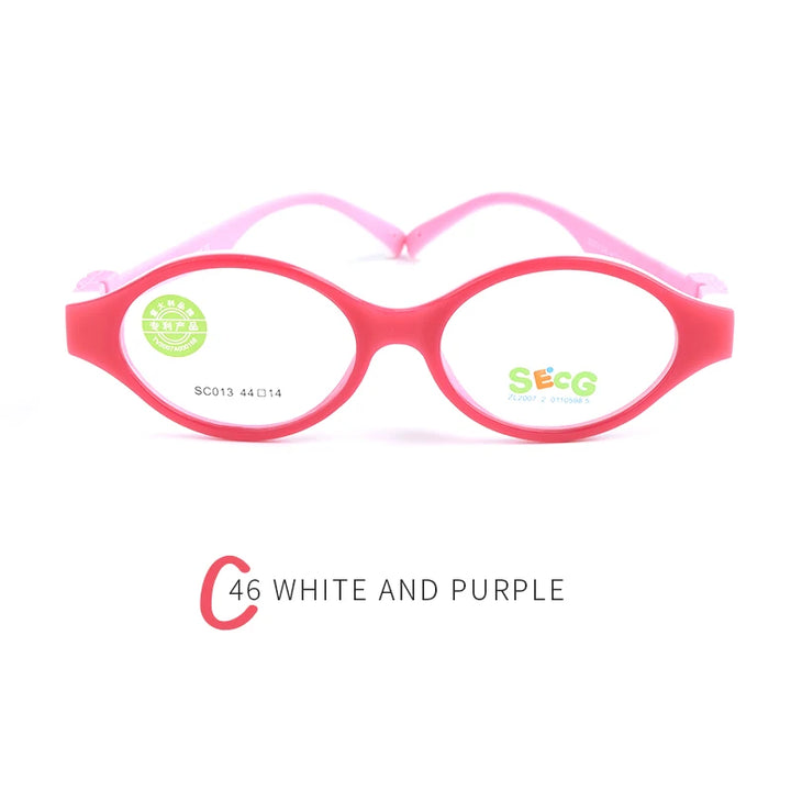 Secg Unisex Children's Full Rim Round Tr 90 Silicone Eyeglasses 19013 Full Rim Secg C46