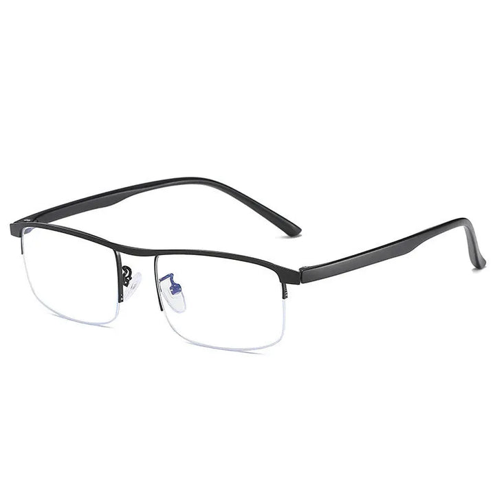 Hotochki Mens Semi Rim Square Alloy Eyeglasses Zy8801 Semi Rim Hotochki black