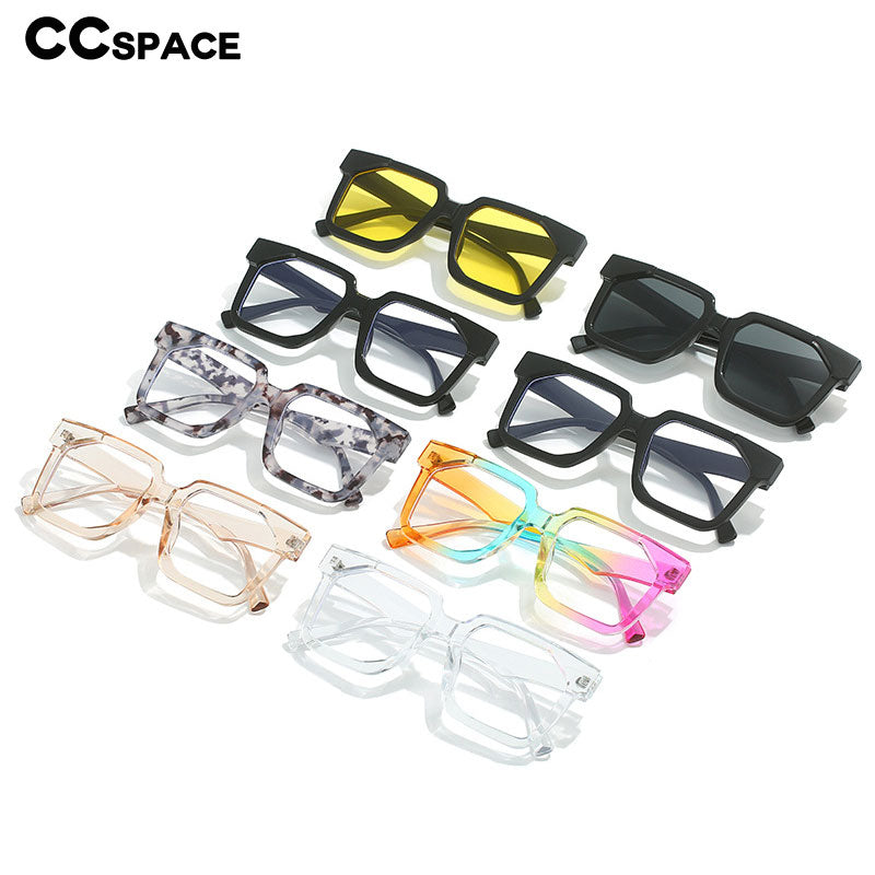 CCspace Unisex Full Rim Square PC Eyeglasses 56358 Full Rim CCspace