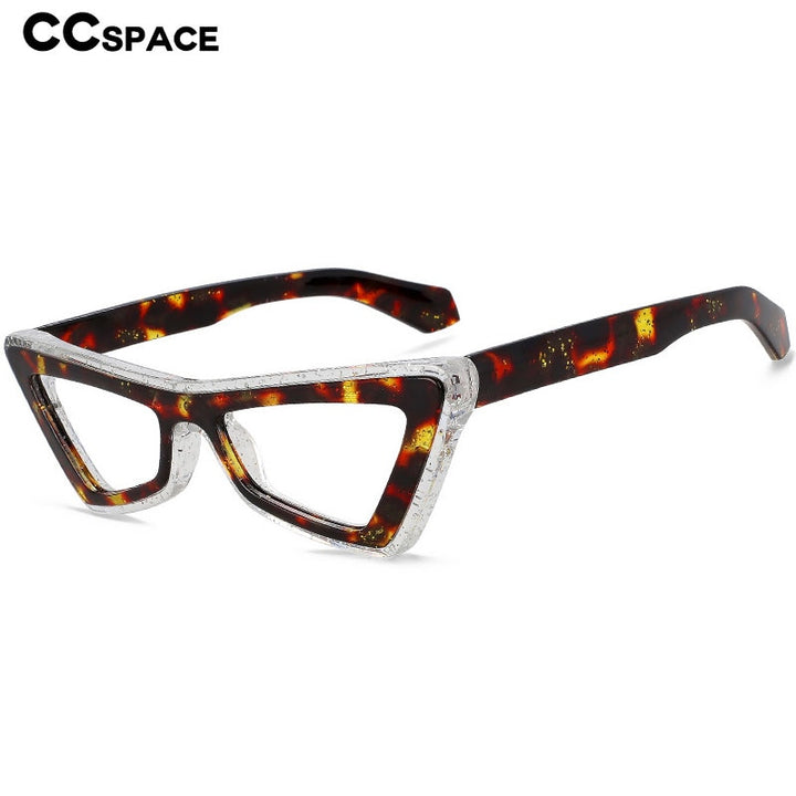 CCspace Unisex Full Rim Big Square Cat Eye Acetate Eyeglasses 56008 Full Rim CCspace