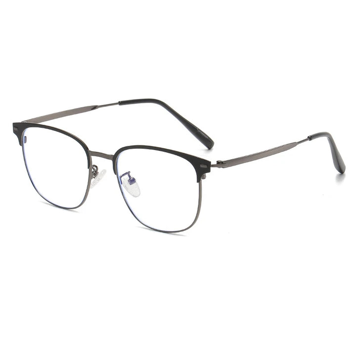 Cubojue Men's Full Rim Square Titanium Reading Glasses 101979 Reading Glasses Cubojue 101979 black grey 0 