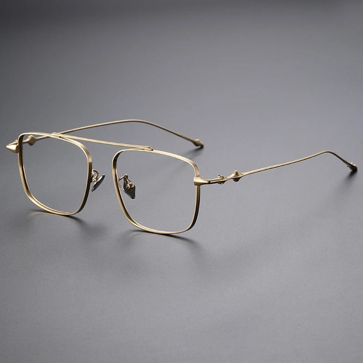 Yimaruili Unisex Full Rim Square Double Bridge Titanium Eyeglasses 81910