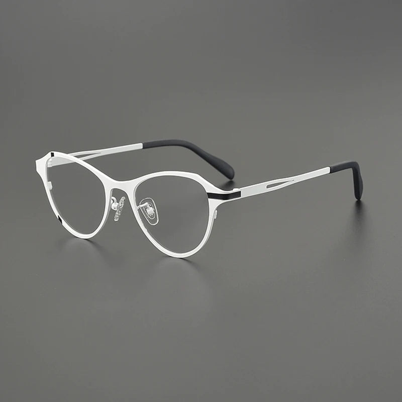 Gatenac Unisex Full Rim Brow Line Oval Titanium Eyeglasses G85878