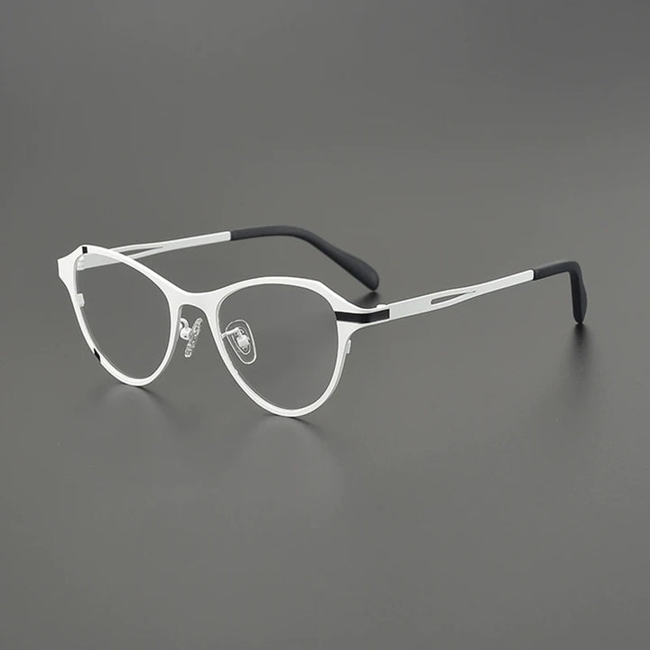 Gatenac Unisex Full Rim Brow Line Oval Titanium Eyeglasses G85878