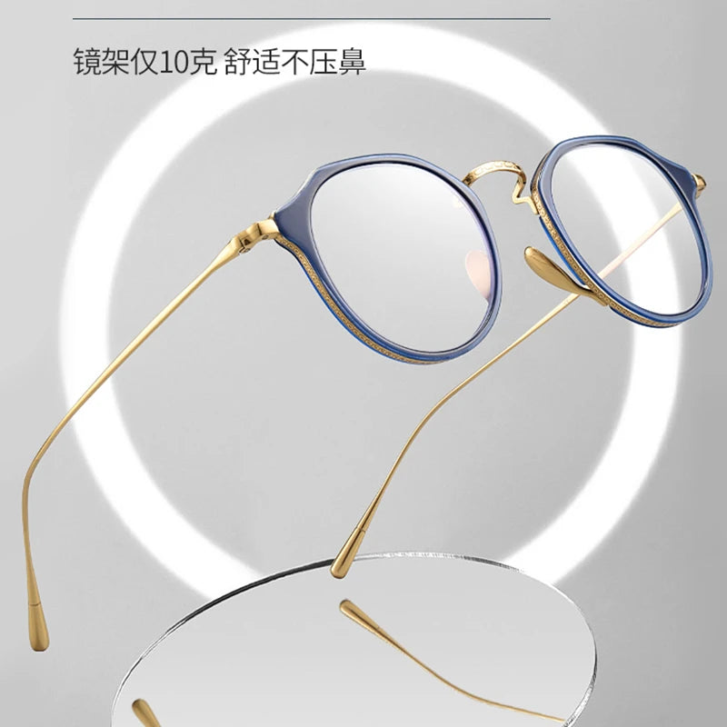 Black Mask Men's Full Rim Flat Top Oval Titanium Acetate Eyeglasses 4213 Full Rim Black Mask