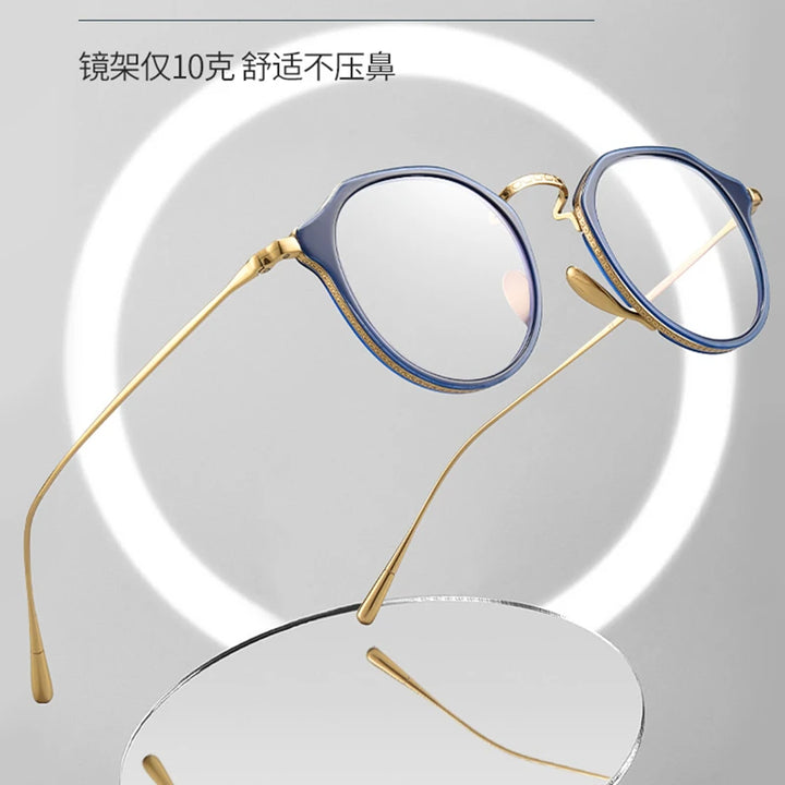 Black Mask Men's Full Rim Flat Top Oval Titanium Acetate Eyeglasses 4213 Full Rim Black Mask