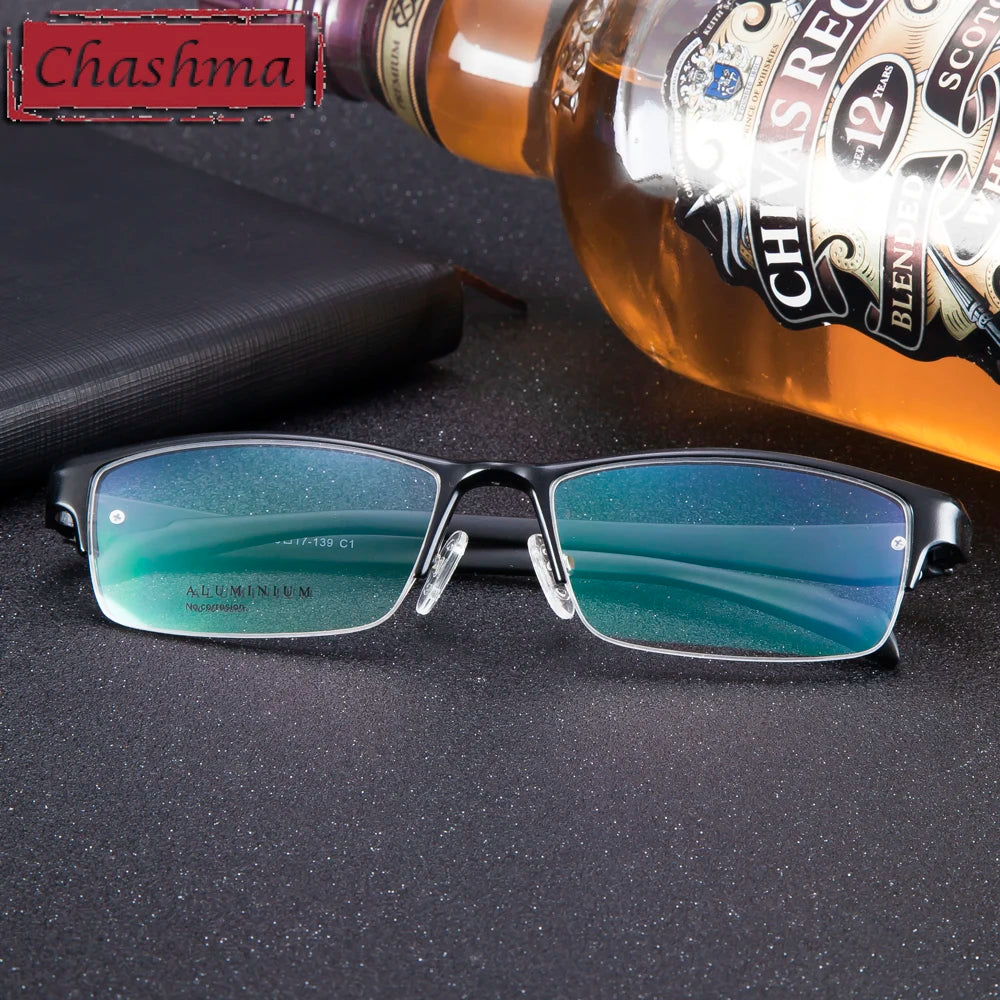Chashma Unisex Semi Rim Square Aluminum Reading Glasses 946177 Reading Glasses Chashma