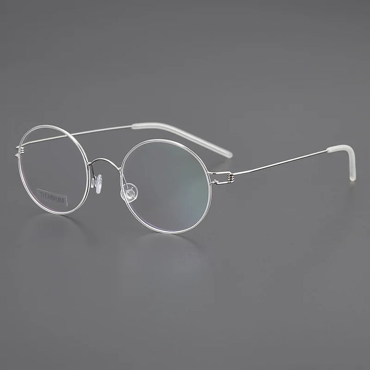Black Mask Women's Full Rim Round Screwless Titanium Eyeglasses 195003