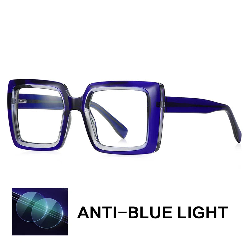 Gatenac Women's Full Rim Square Tr 90 Titanium Reading Glasses Gxy2170