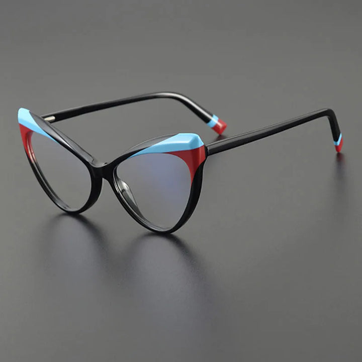 Nobler Unisex Full Rim Irregular Oval Cat Eye Acetate Eyeglasses  P021 Full Rim Nobler C2