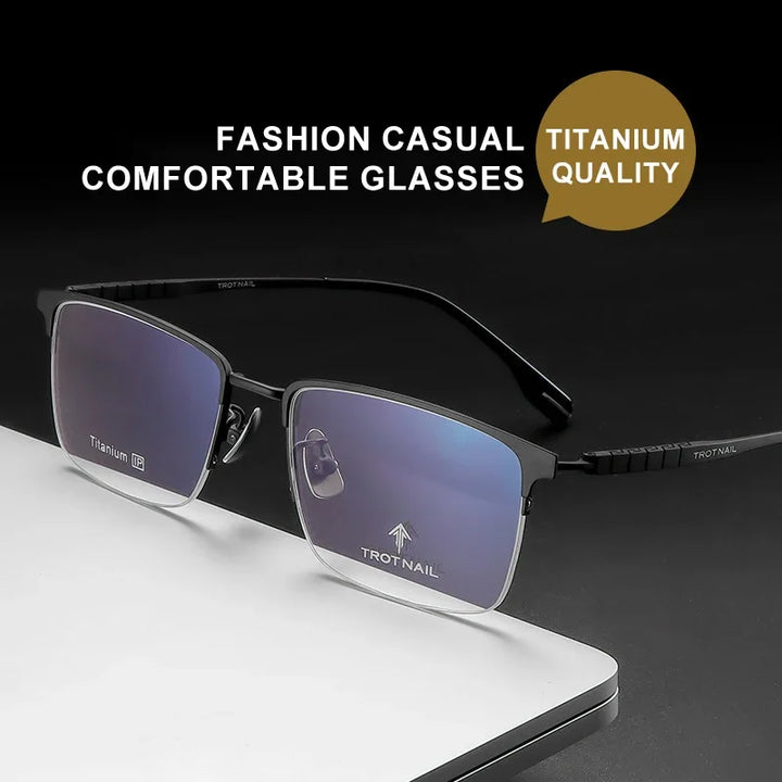 Vicky Men's Semi Rim Square Titanium Reading Glasses 18090 Reading Glasses Vicky