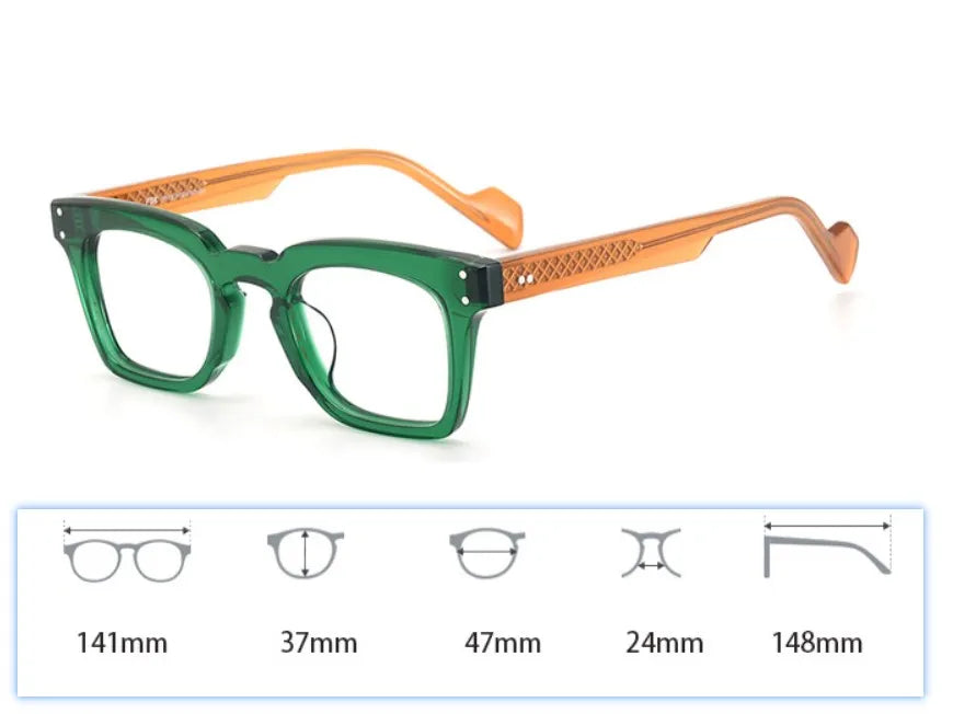 CCspace Unisex Full Rim Square Cat Eye Acetate Eyeglasses 57400 Full Rim CCspace