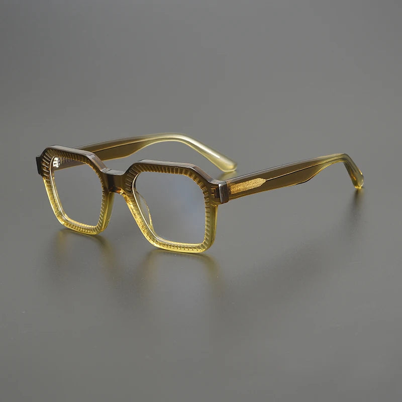 Nobler Unisex Full Rim Flat Top Square Thick Acetate Eyeglasses T067 Full Rim Nobler C7