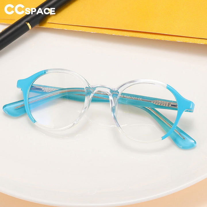 CCspace Unisex Children's Full Rim Round PC Plastic Eyeglasses 56544 Full Rim CCspace