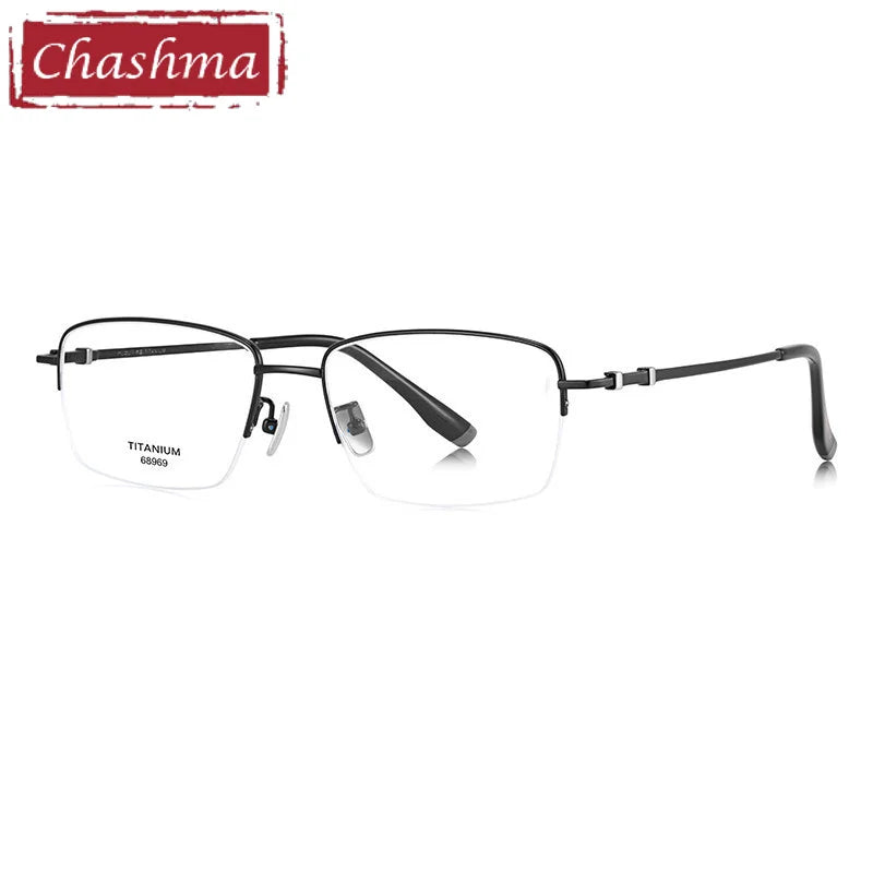 Chashma Ottica Unisex Semi Rim Square Titanium Eyeglasses 468969