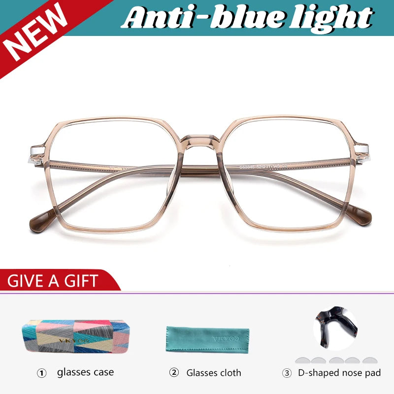 Vicky Women's Full Rim Polygon Square Tr 90 Alloy Reading Glasses 630461