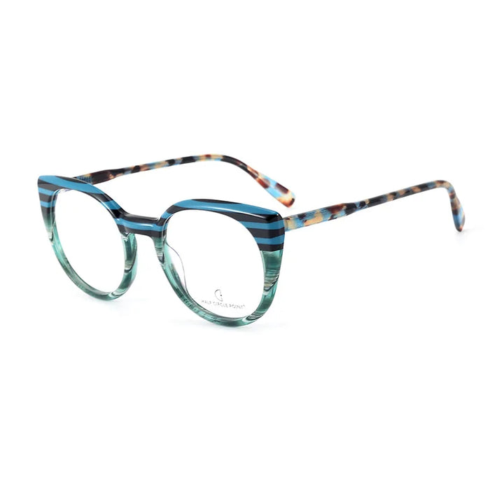 Nobler Unisex Full Rim Round Cat Eye Acetate Eyeglasses T028 Full Rim Nobler