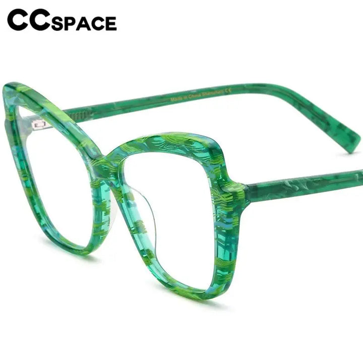 CCspace Unisex Full Rim Square Cat Eye Acetate Eyeglasses 56928 Full Rim CCspace