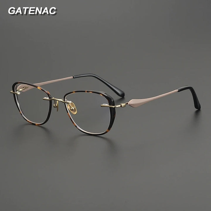 Gatenac Unisex Full Rim Square Acetate Titanium Eyeglasses Gxyj2020