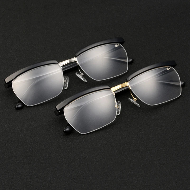 Black Mask Men's Semi Rim Square Brow Line Acetate Eyeglasses Th001 Semi Rim Black Mask