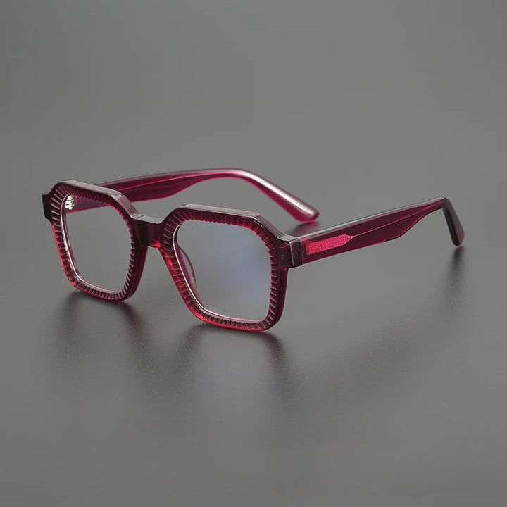 Nobler Unisex Full Rim Flat Top Square Thick Acetate Eyeglasses T067 Full Rim Nobler C4