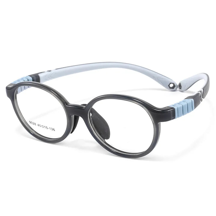Yimaruili Unisex Children's Full Rim Round Tr 90 Silicone Eyeglasses 9028 Full Rim Yimaruili Eyeglasses Gray