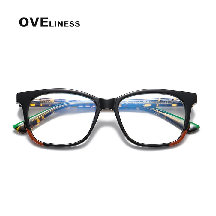 Oveliness Youth Unisex Full Rim Square Tr 90 Titanium Eyeglasses 20206 Full Rim Oveliness black  