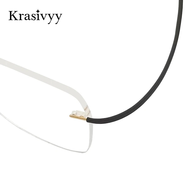 Krasivyy Unisex Rimless Oval Titanium Eyeglasses 1615 Rimless Krasivyy