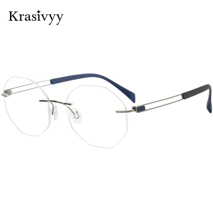Krasivyy Women's Rimless Oval Round Titanium Eyeglasses 316079