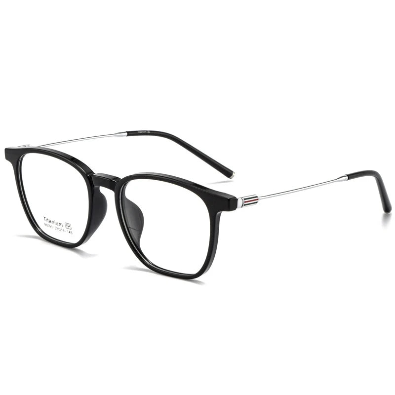 Yimaruili Unisex Full Rim Square Tr 90 Titanium Alloy Eyeglasses 66093